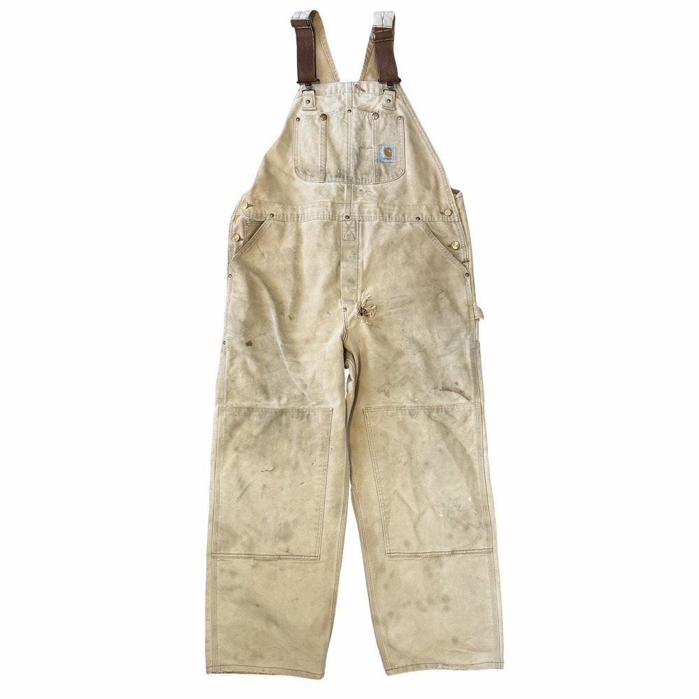 vintage‎ Carhartt bib overalls. Duck Canvas Distressed Fits 40"x28"